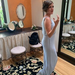 Dessy Ines Bridesmaid Gown in Mist / light blue